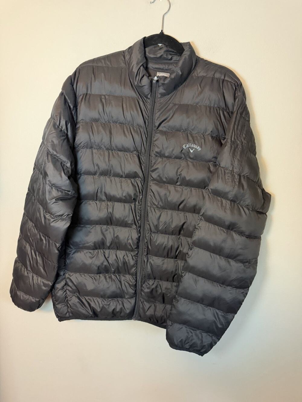 Callaway Quilted Puffer Full Zip Jacket Golf Coat Insulated Black Men’s XL Flaw